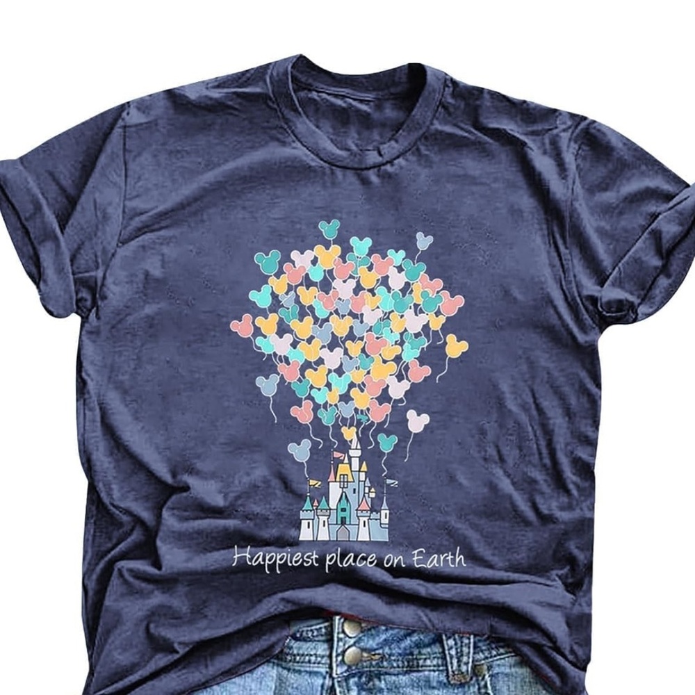 Disney World Magic Kingdom Castle Mickey Mouse balloons Tee shirt large